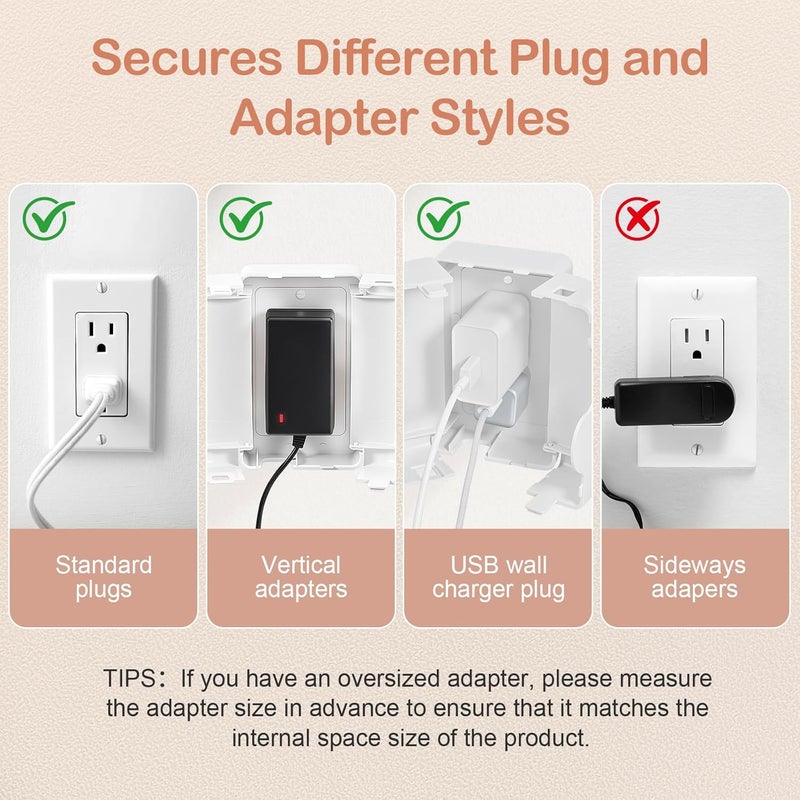 Havenso Child Proof Outlet Box Cover, Double Lock System, White, Large Interior Space 2 Pack - Image 4